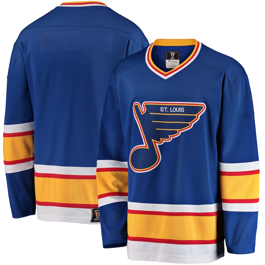 Men's St. Louis Blues Blue Premier Breakaway Heritage Blank Player Jerseys
