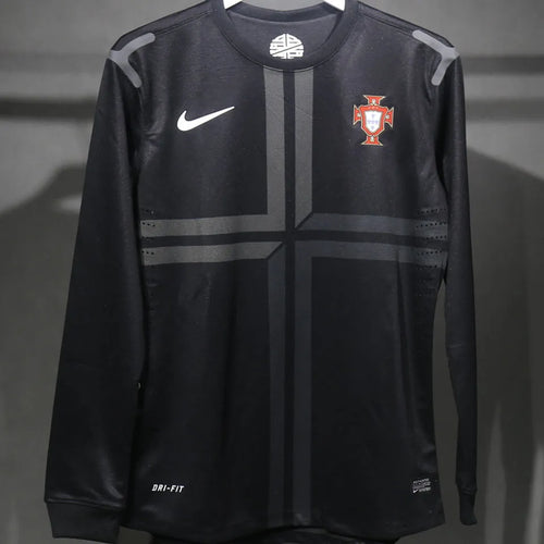 2013 Portugal Away Black Retro Player Version Long Sleeve Jersey 球员版 长袖 Front
