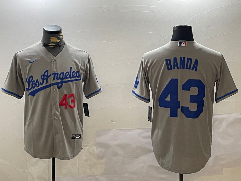 Men's Los Angeles Dodgers Anthony Banda #43 Gray Player Jerseys