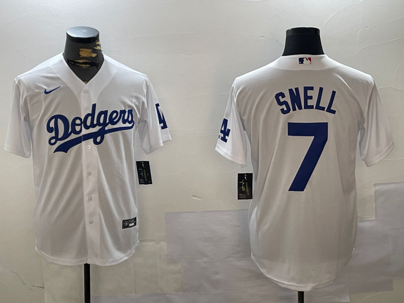 Men's Los Angeles Dodgers Blake Snell #7 White Home Replica Player Jerseys