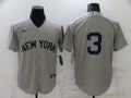Men's New York Yankees Babe Ruth #3 Gray Replica Player Name Jerseys