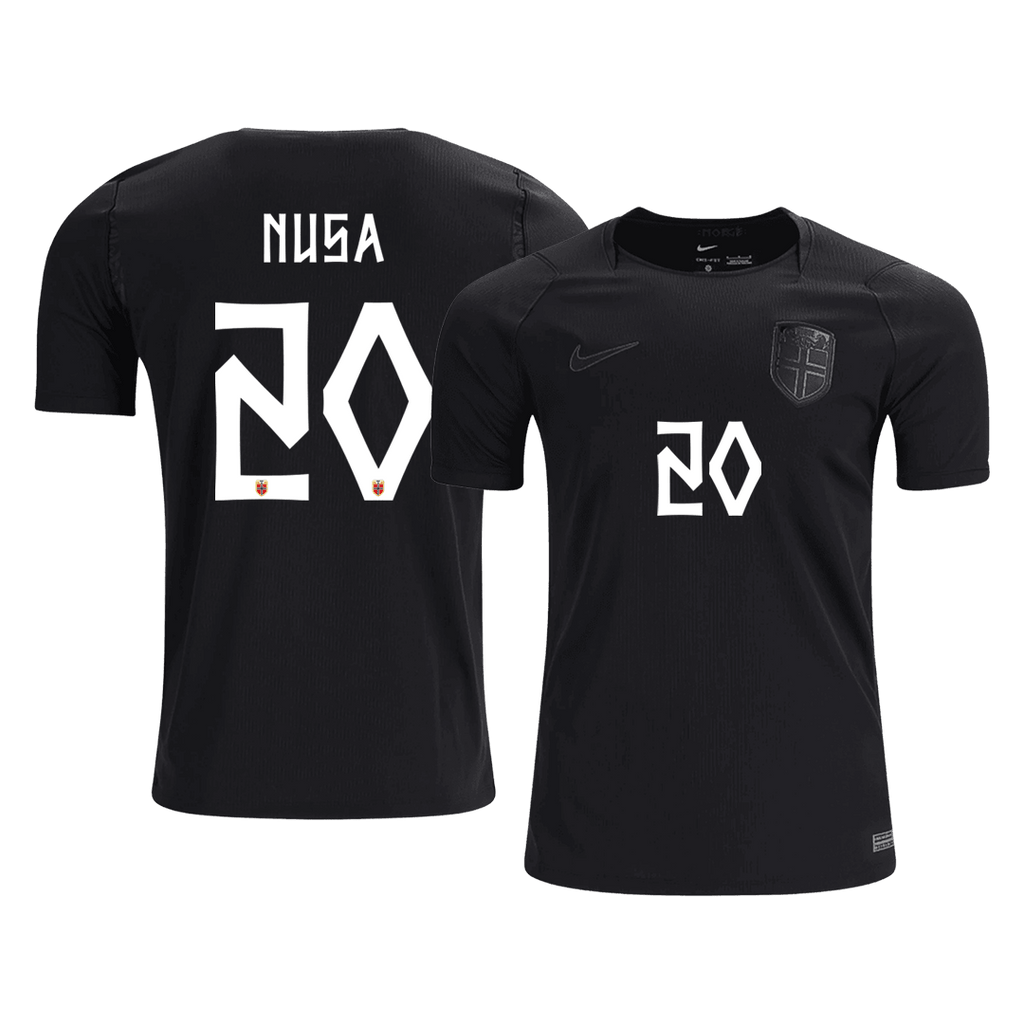 NUSA #20 Norway Away Soccer Jersey World Cup 2026 Black Front
