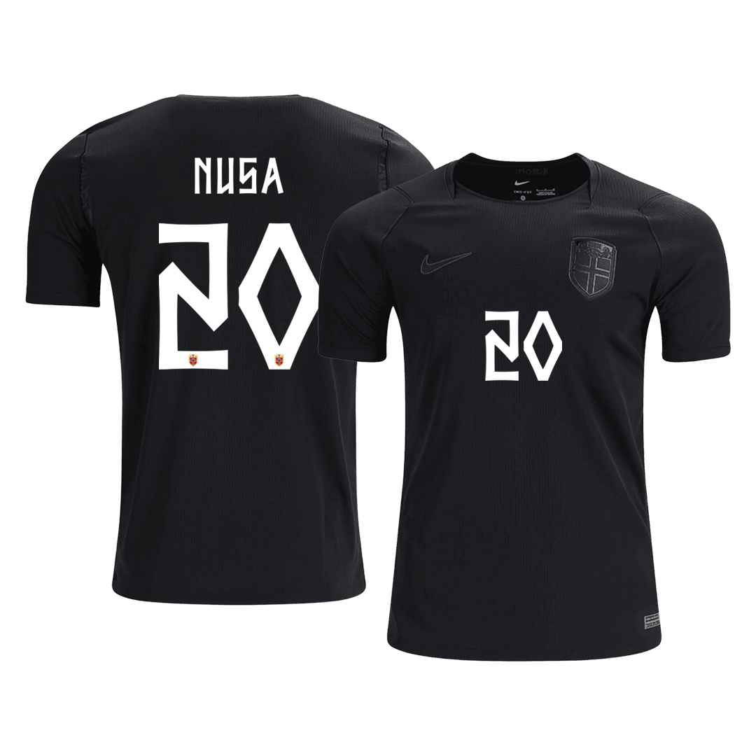 NUSA #20 Norway Away Soccer Jersey World Cup 2026 Black Front