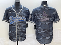 Men's Los Angeles Dodgers Grey Camouflage Team Jerseys Joint Edition