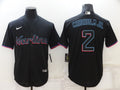 Men's Miami Marlins Jazz Chisholm Jr. #2 Black Replica Baseball Jerseys
