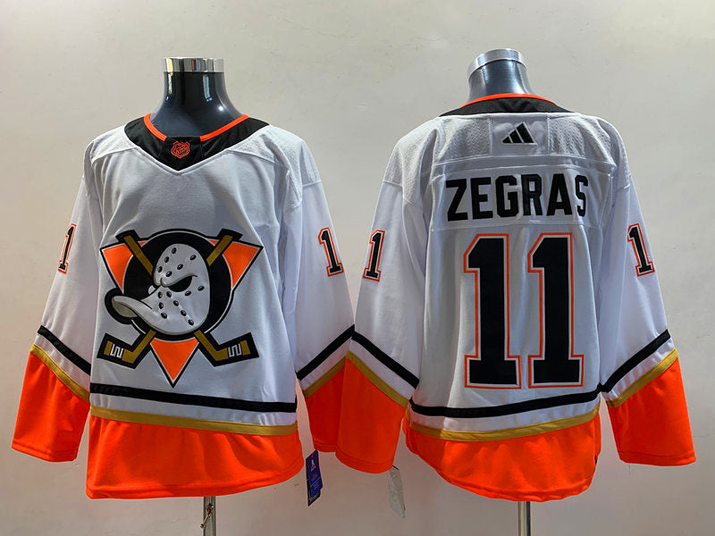 Men's Anaheim Ducks Trevor Zegras #11 White Breakaway Player Jerseys