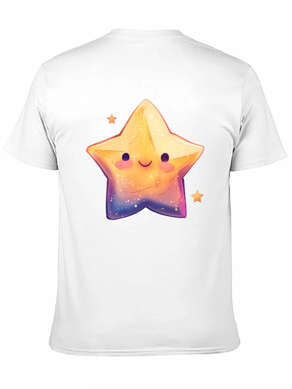 Cute Smiling Star Graphic Tee - Black