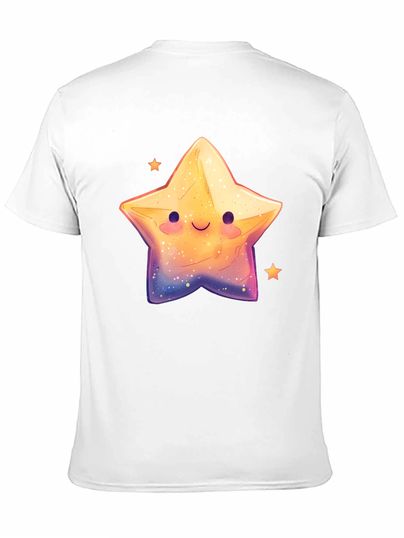 Cute Smiling Star Graphic Tee - Black