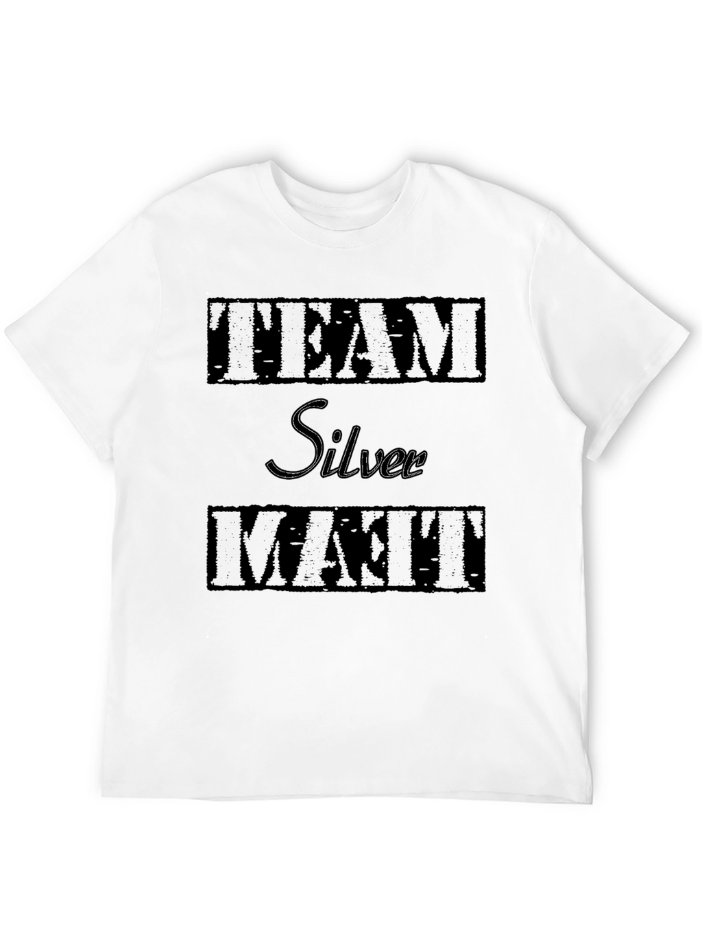 Team Silver Matt T-Shirt - Black Graphic Tee