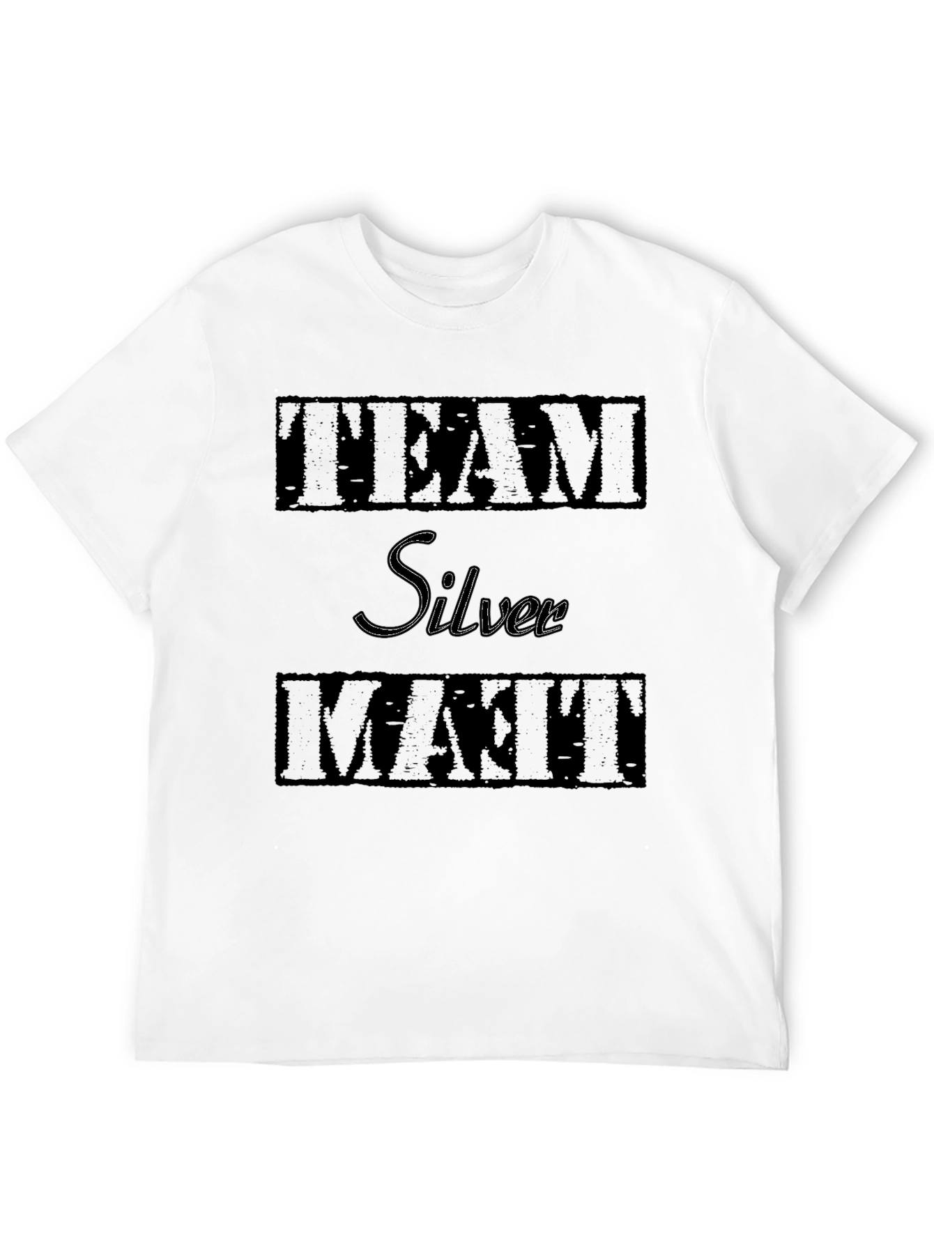 Team Silver Matt T-Shirt - Black Graphic Tee