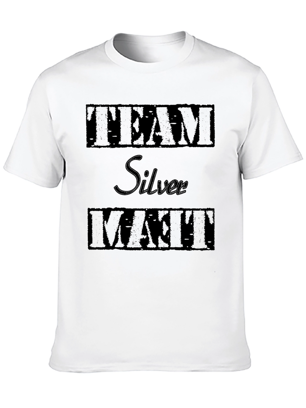Team Silver Matt T-Shirt - Black Graphic Tee