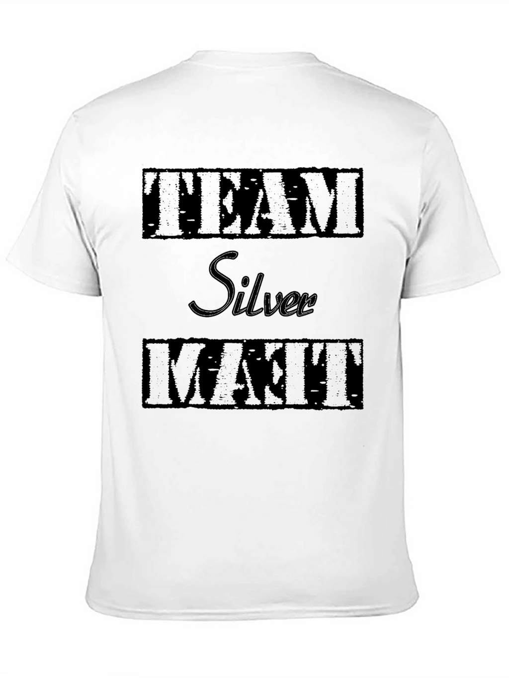 Team Silver Matt T-Shirt - Black Graphic Tee