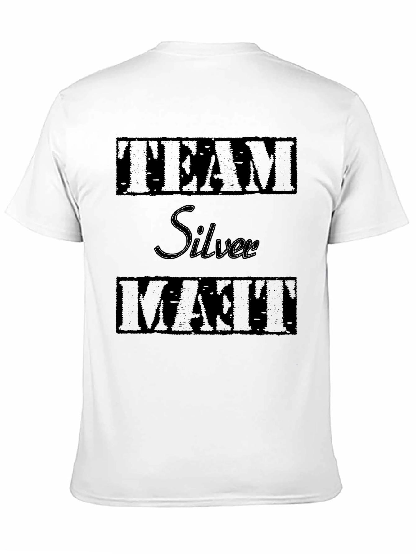 Team Silver Matt T-Shirt - Black Graphic Tee