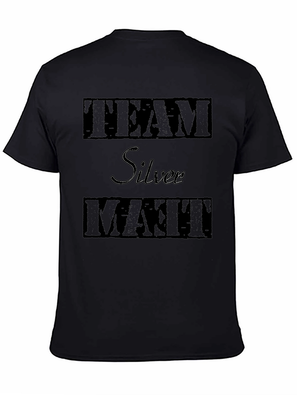 Team Silver Matt T-Shirt - Black Graphic Tee