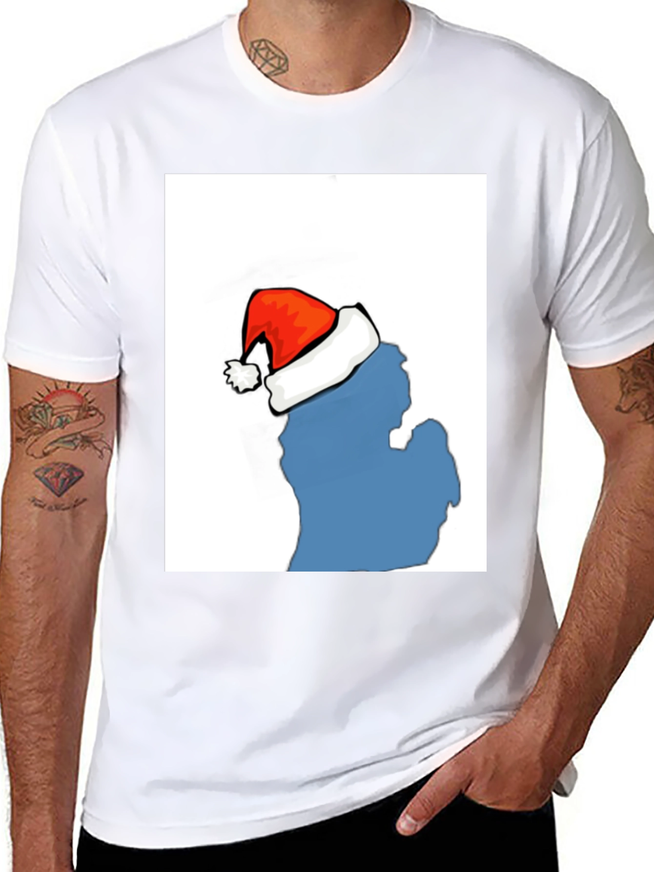 Michigan Santa Hat T-Shirt