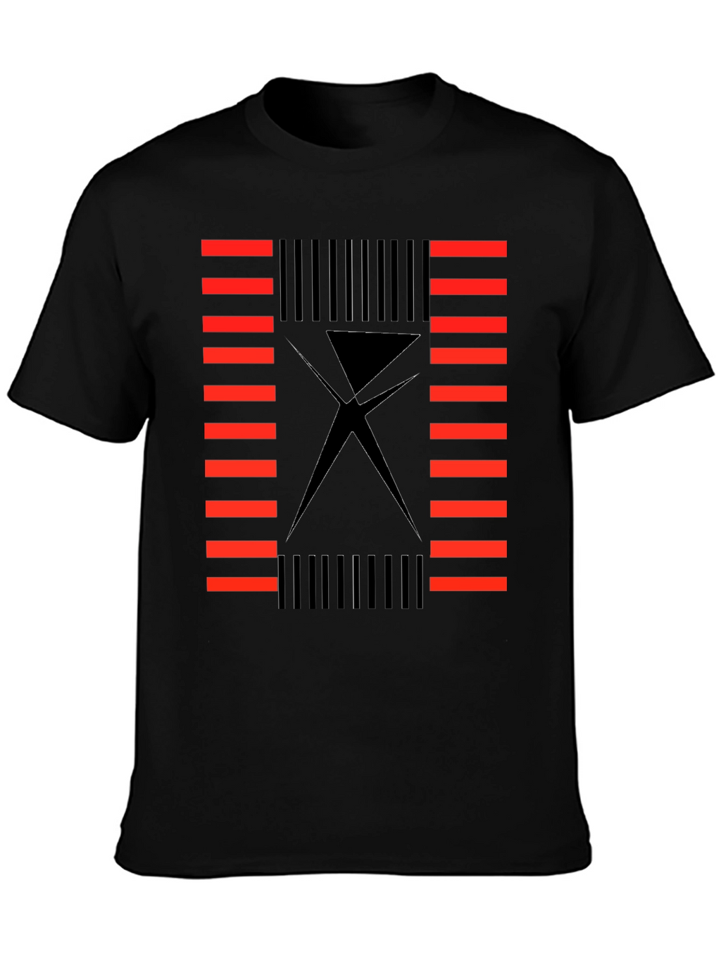 Abstract Geometric Black T-Shirt for Men