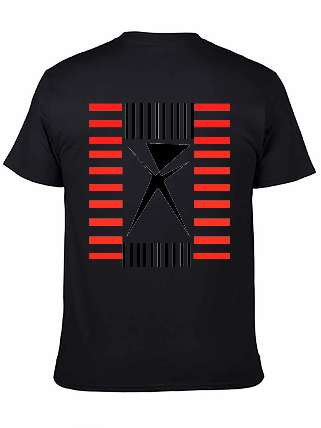 Abstract Geometric Black T-Shirt for Men