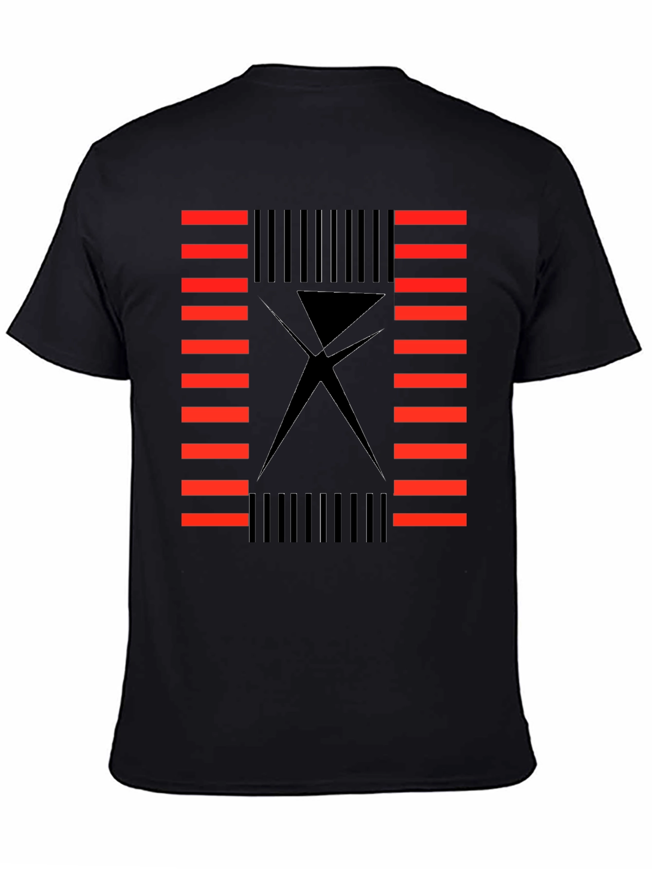 Abstract Geometric Black T-Shirt for Men