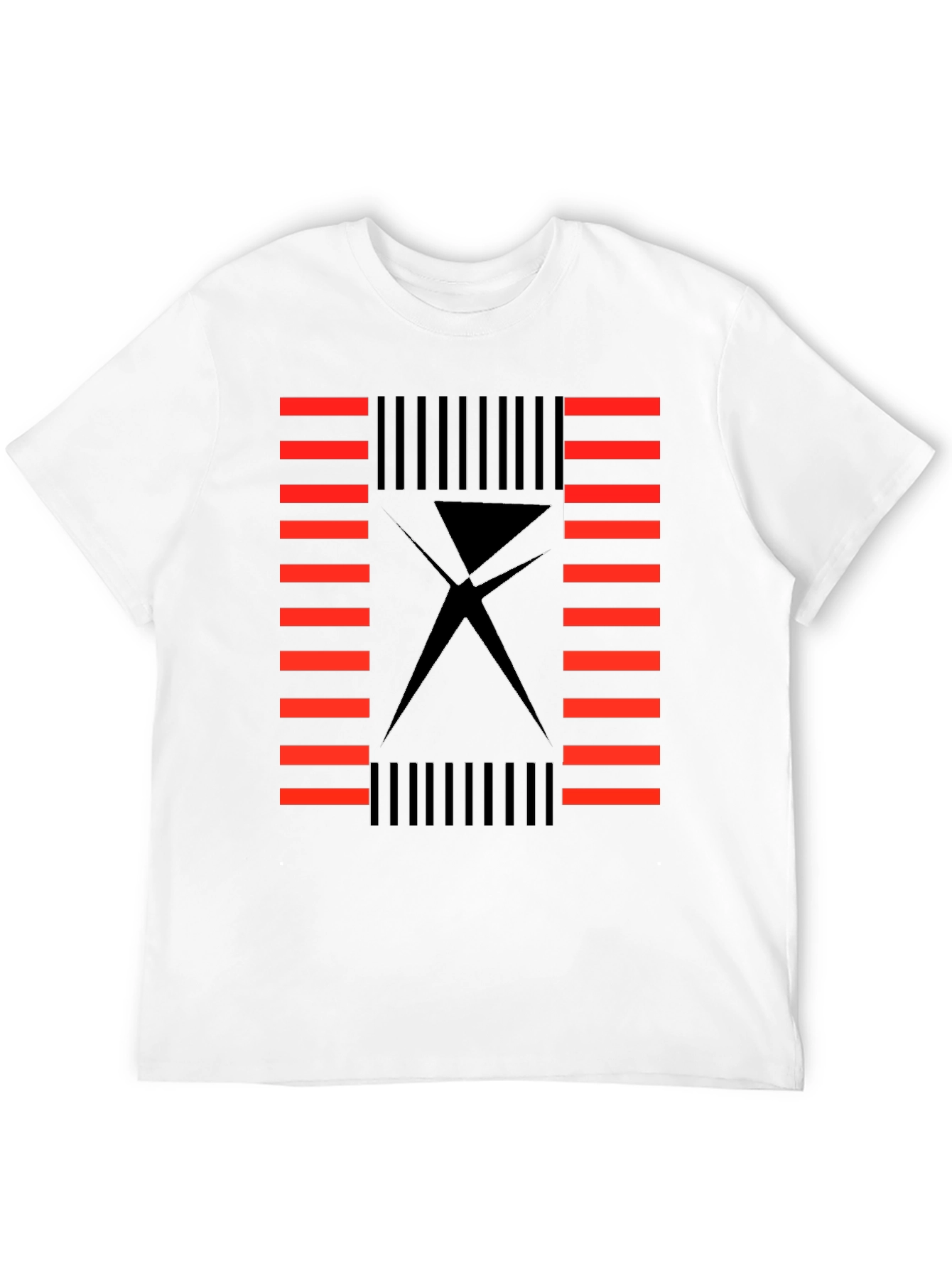 Abstract Geometric Black T-Shirt for Men