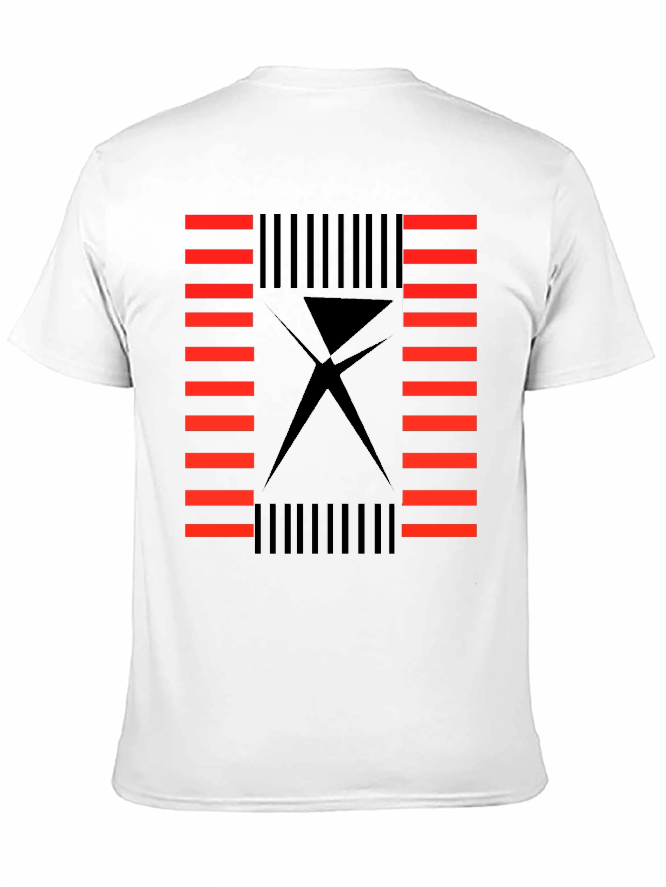 Abstract Geometric Black T-Shirt for Men