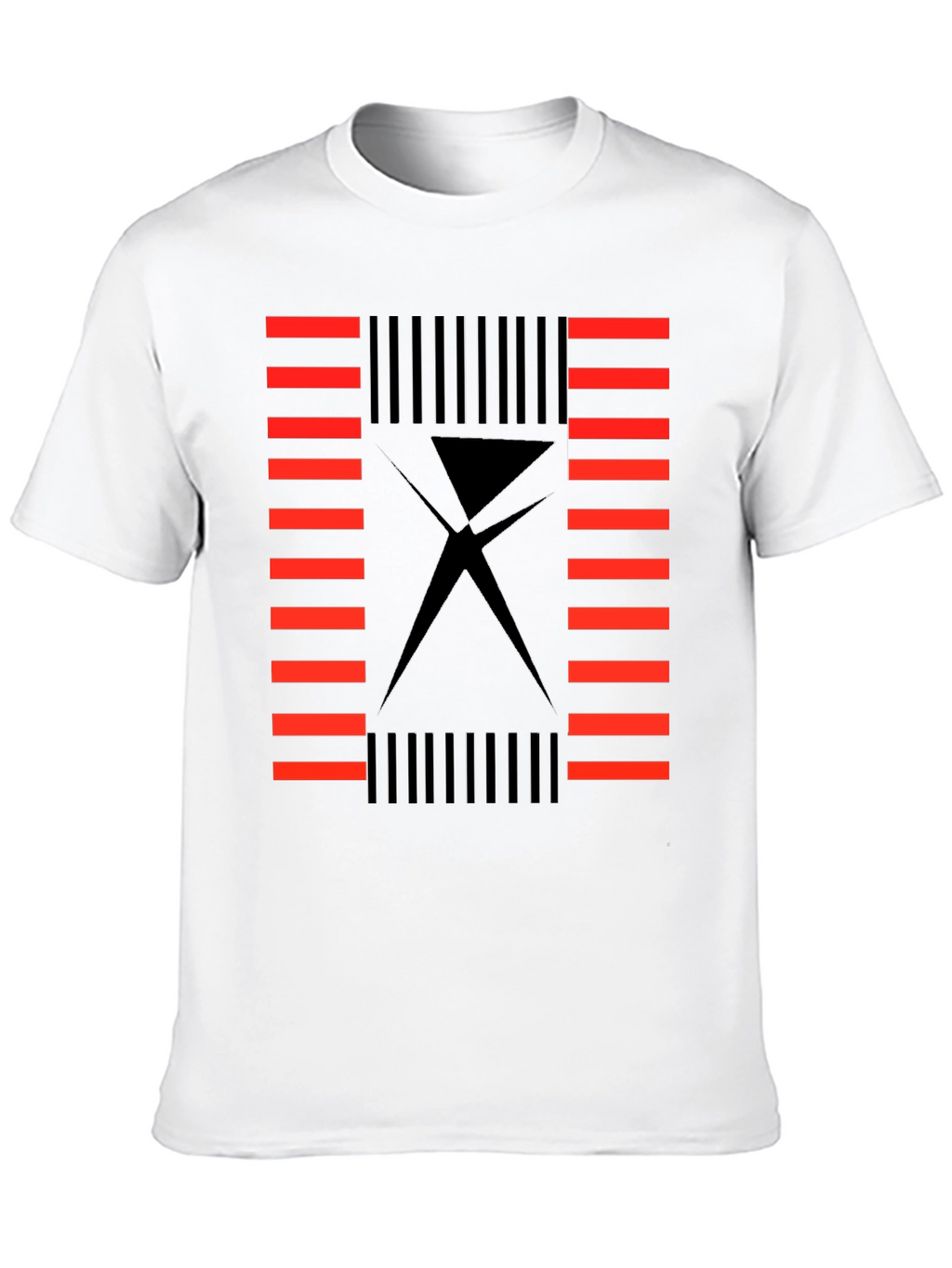 Abstract Geometric Black T-Shirt for Men