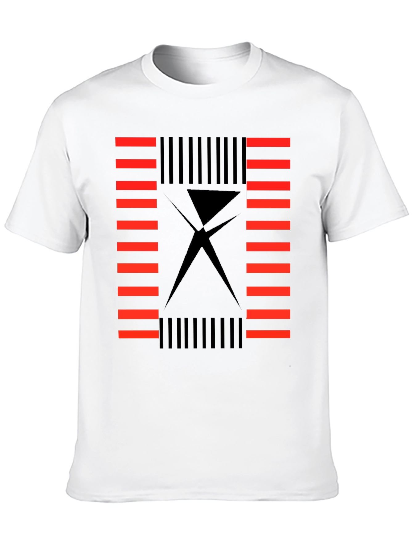 Abstract Geometric Black T-Shirt for Men