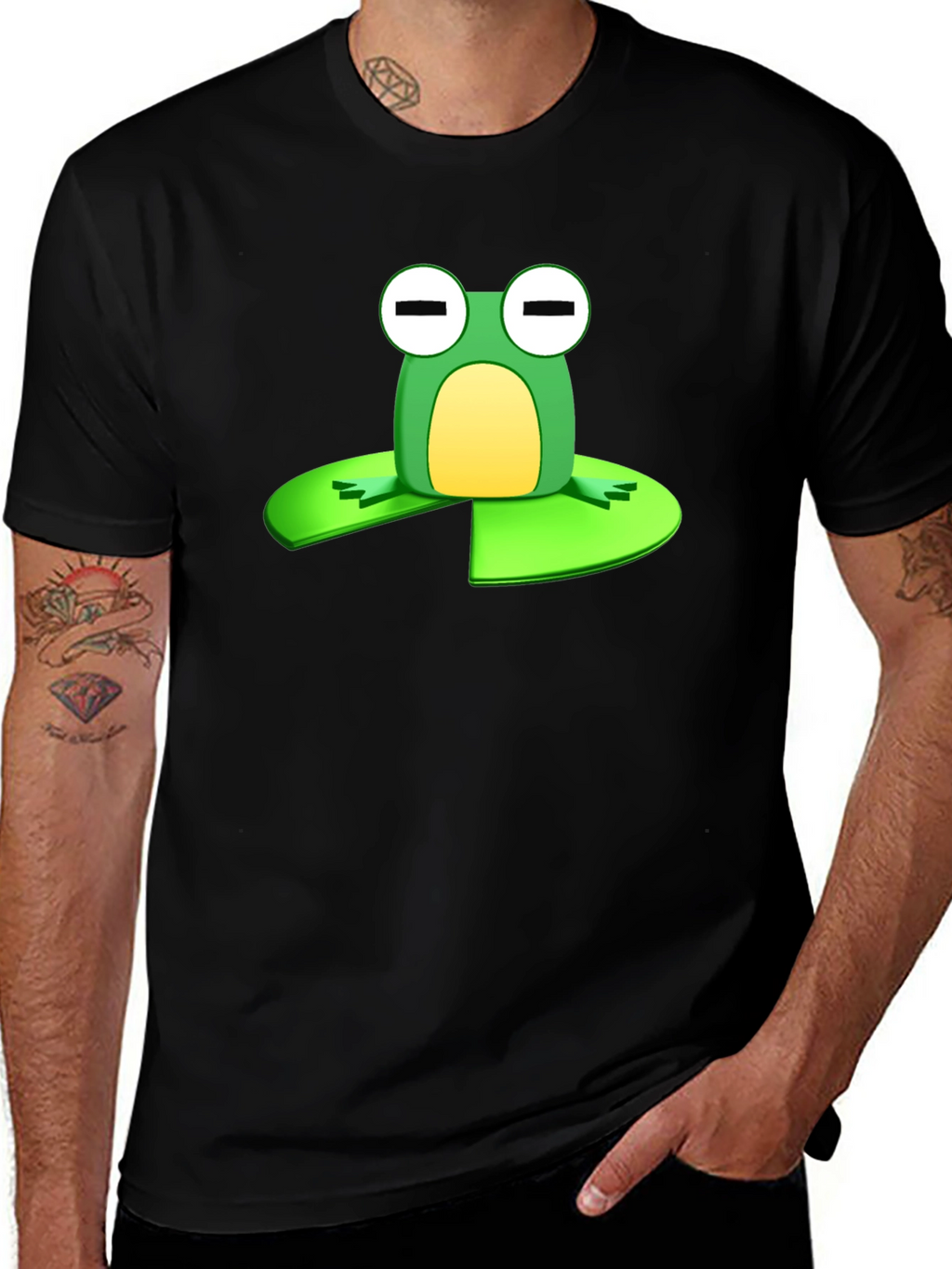 Frog on Lily Pad Graphic T-Shirt