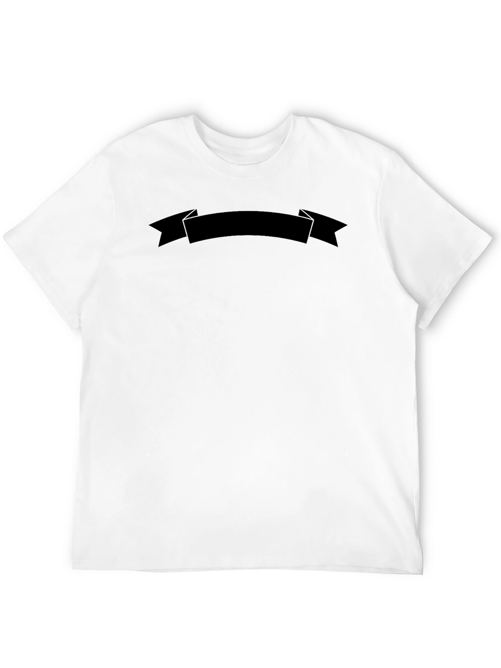 Mens Black Graphic Ribbon Crew Neck T-Shirt