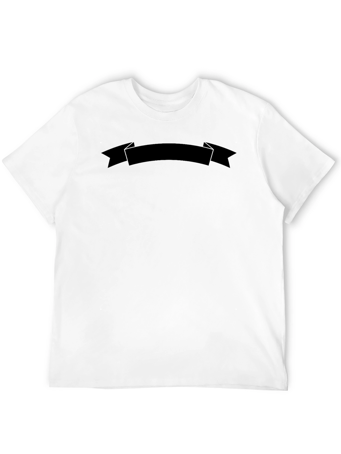 Mens Black Graphic Ribbon Crew Neck T-Shirt
