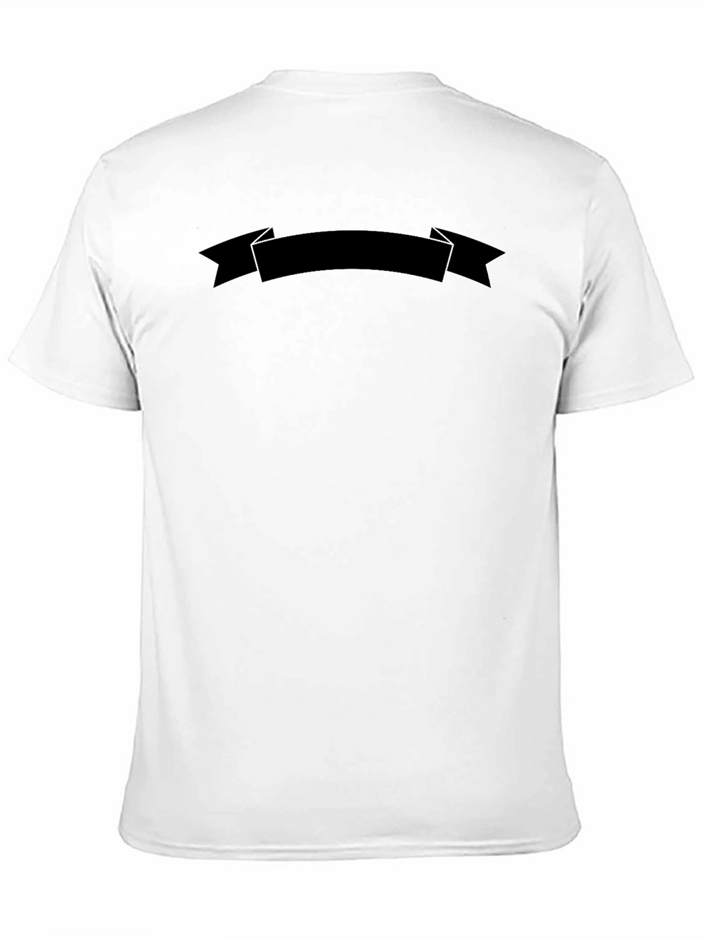 Mens Black Graphic Ribbon Crew Neck T-Shirt
