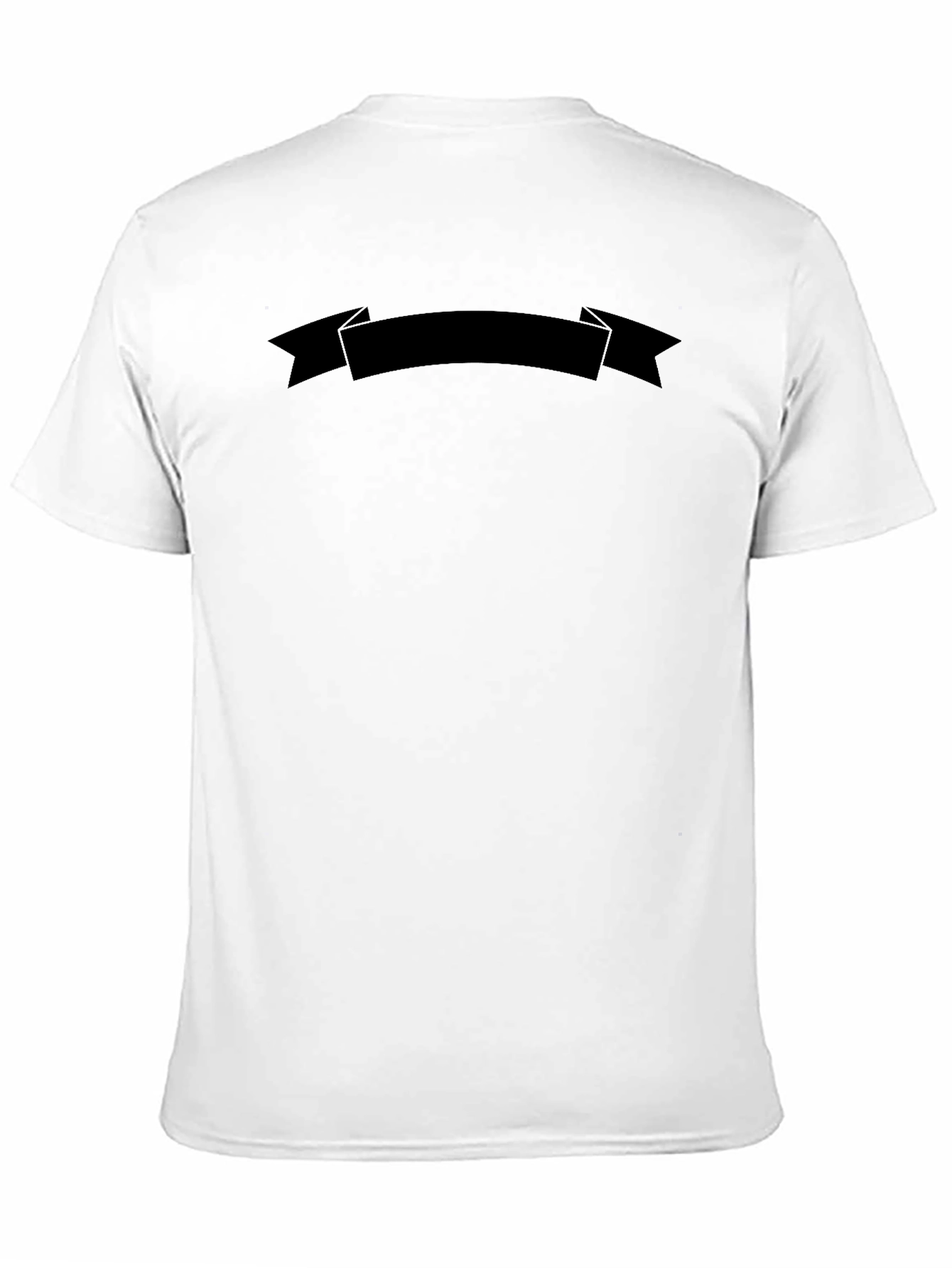 Mens Black Graphic Ribbon Crew Neck T-Shirt