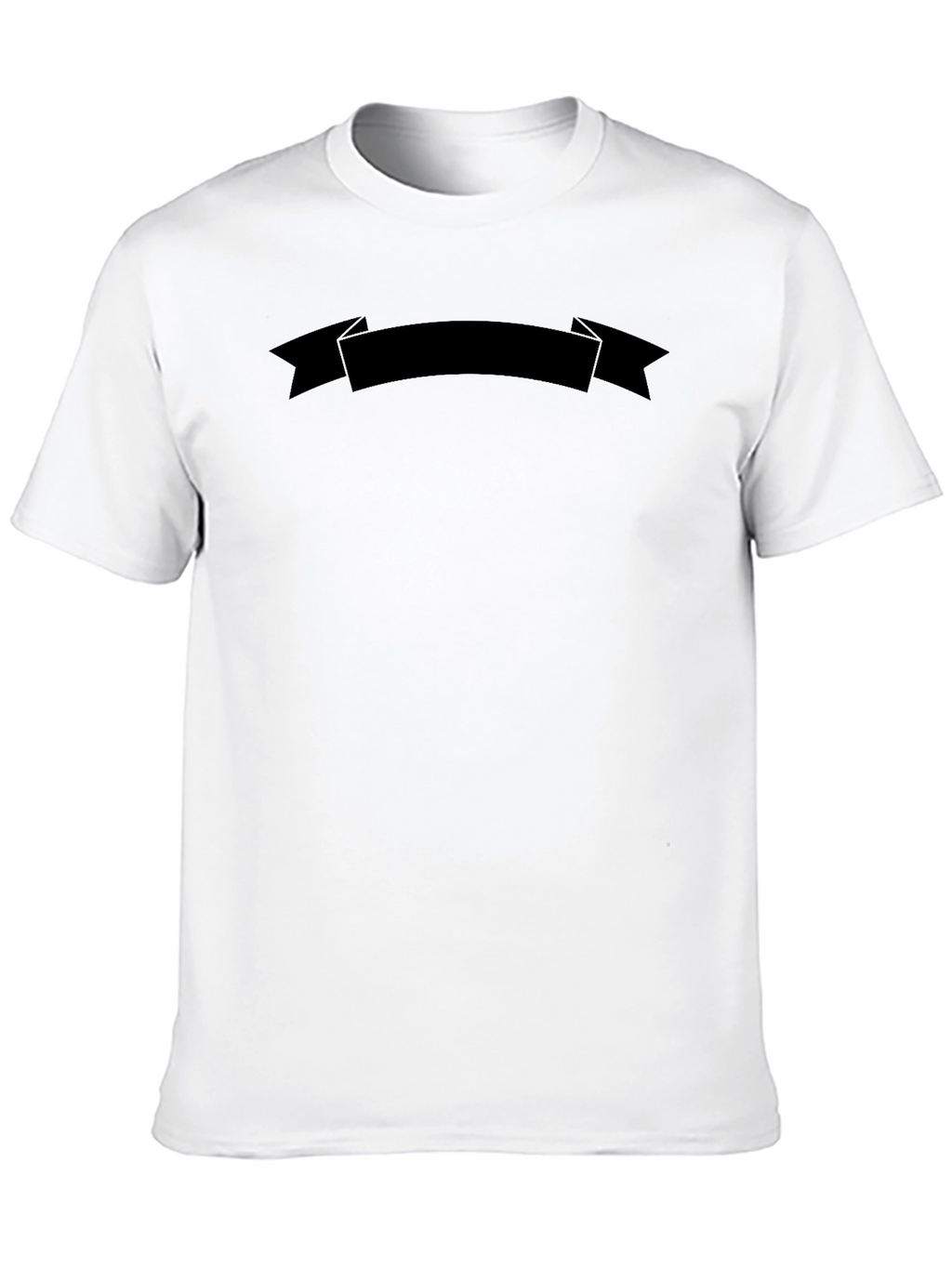 Mens Black Graphic Ribbon Crew Neck T-Shirt