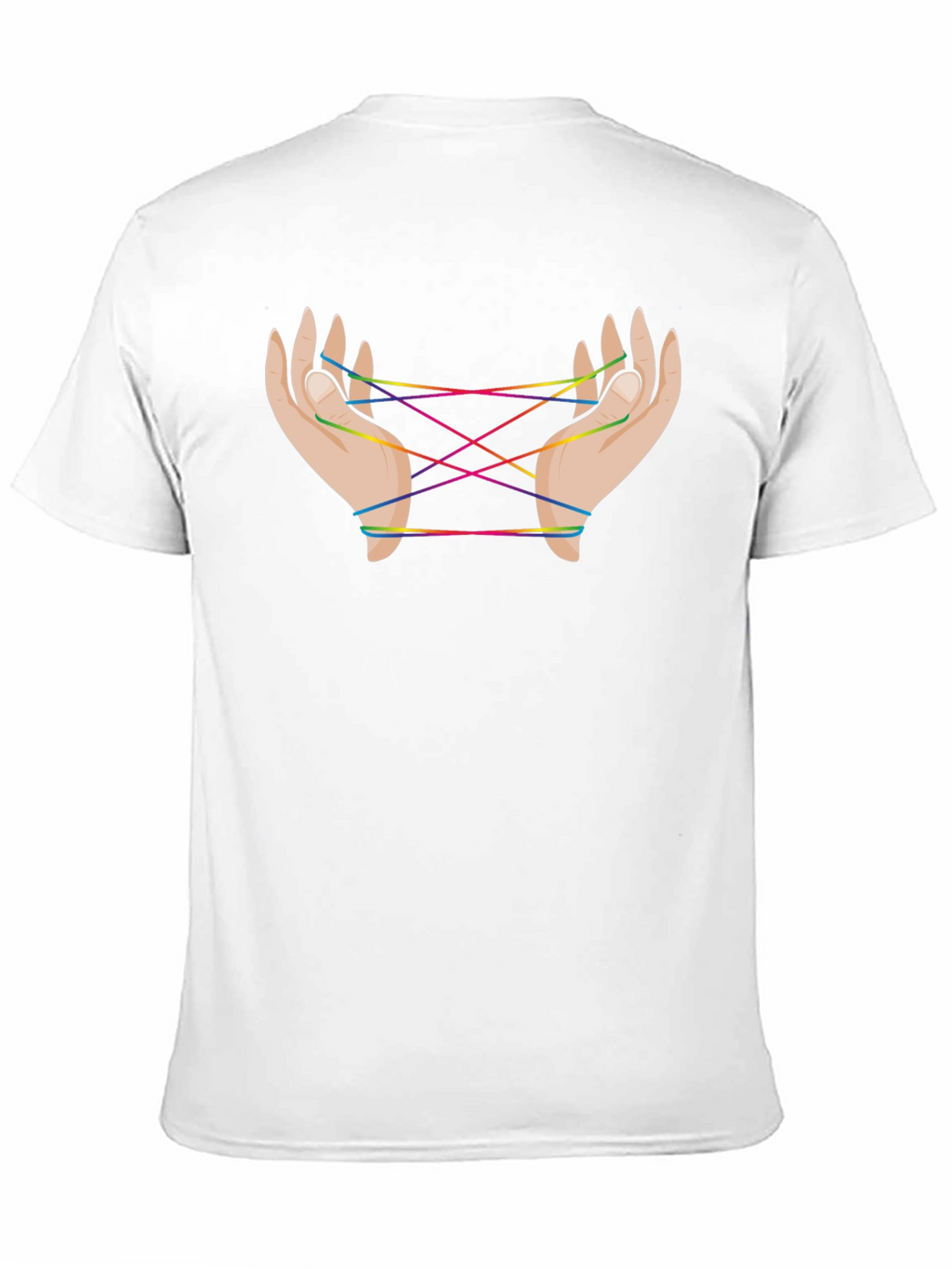 Rainbow String Hands Black Tee
