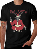 Hail Santa Graphic Tee - Baphomet Christmas T-Shirt