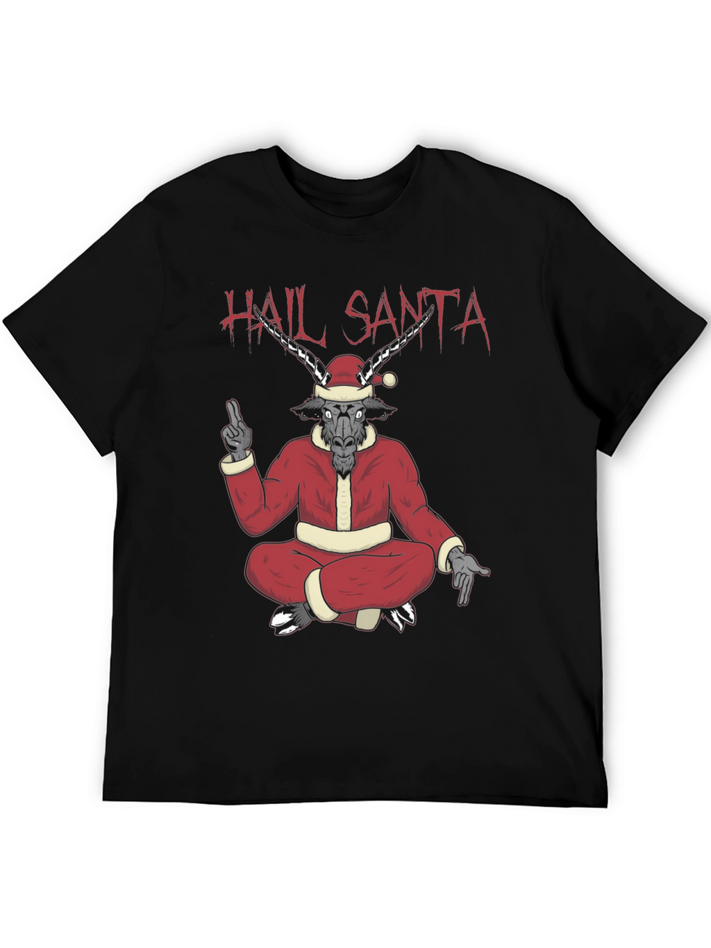 Hail Santa Graphic Tee - Baphomet Christmas T-Shirt
