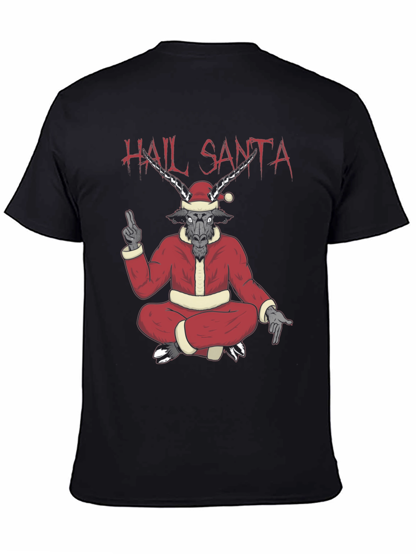 Hail Santa Graphic Tee - Baphomet Christmas T-Shirt