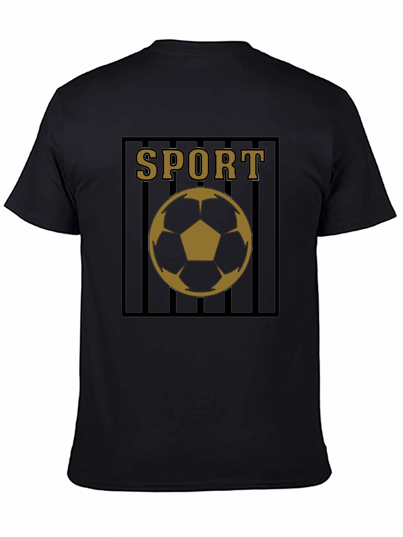 Mens Black Sport Soccer Graphic Tee