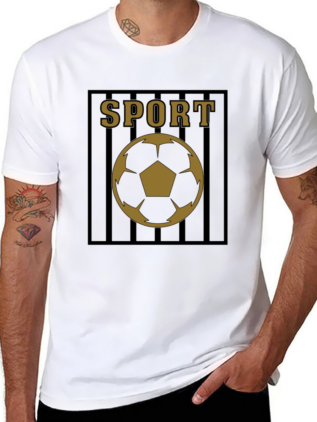 Mens Black Sport Soccer Graphic Tee
