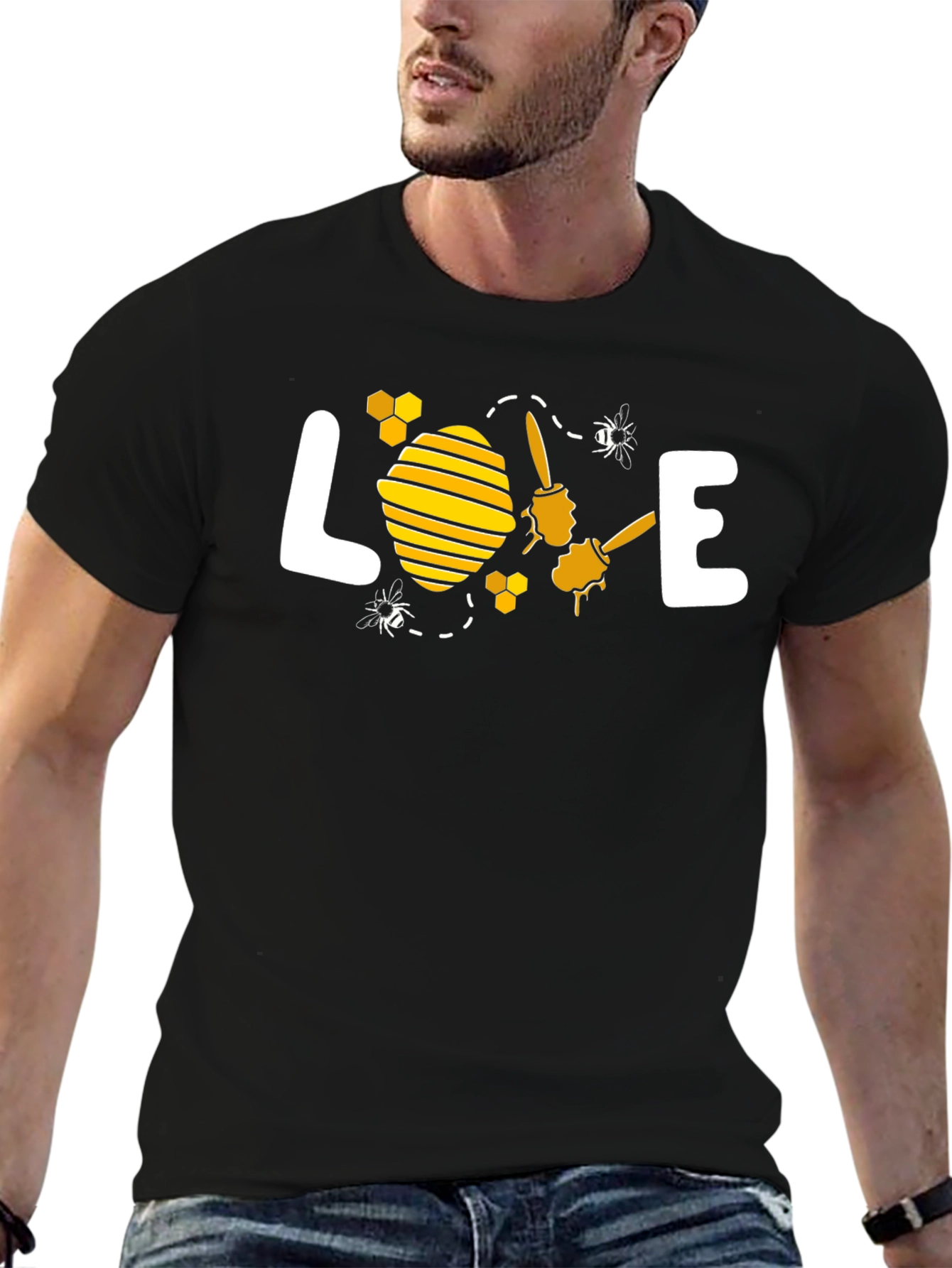 Bee Loved Graphic T-Shirt - Black Cotton Tee