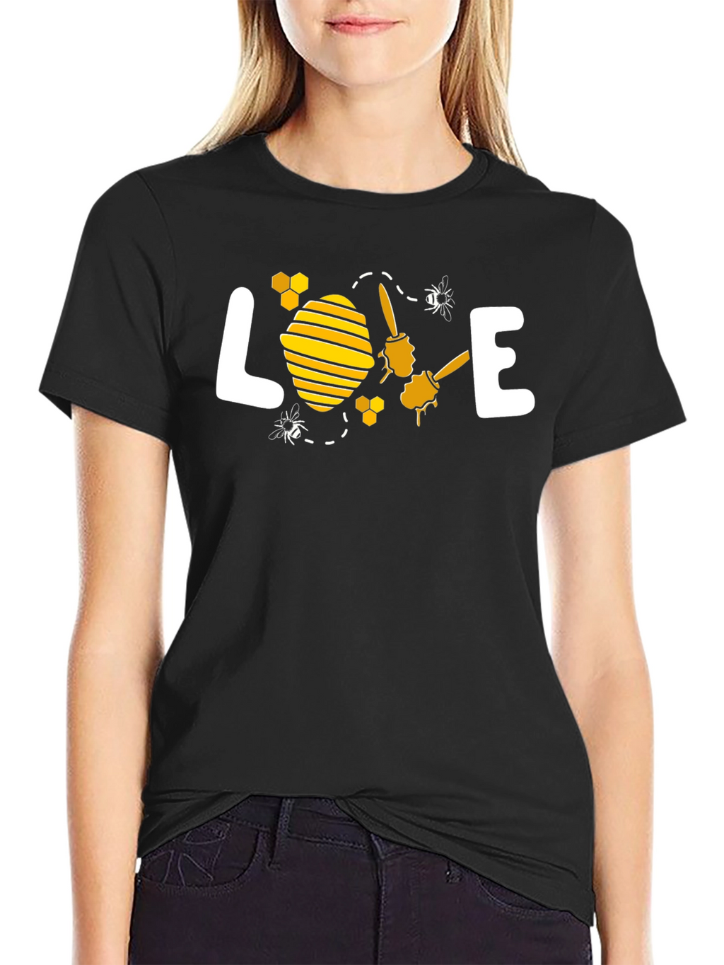 Bee Loved Graphic T-Shirt - Black Cotton Tee