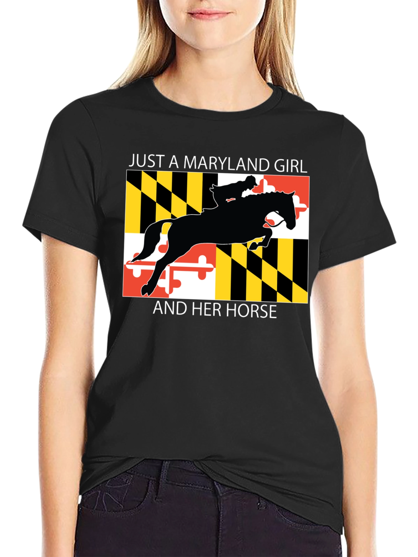 Maryland Girl and Horse Graphic T-Shirt