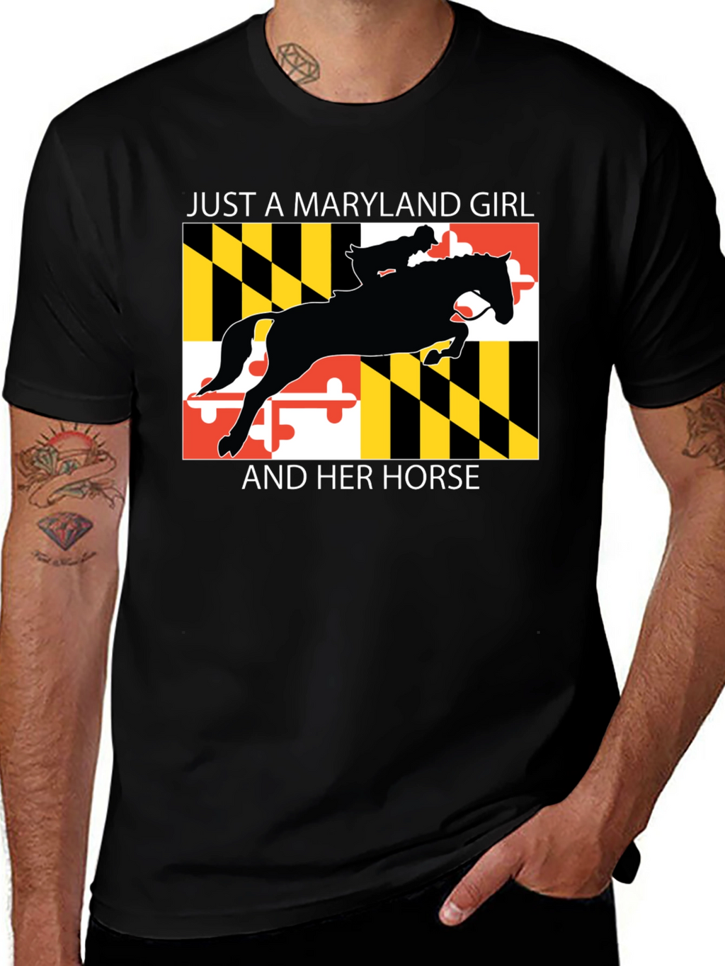Maryland Girl and Horse Graphic T-Shirt