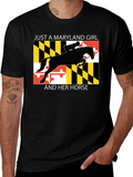 Maryland Girl and Horse Graphic T-Shirt