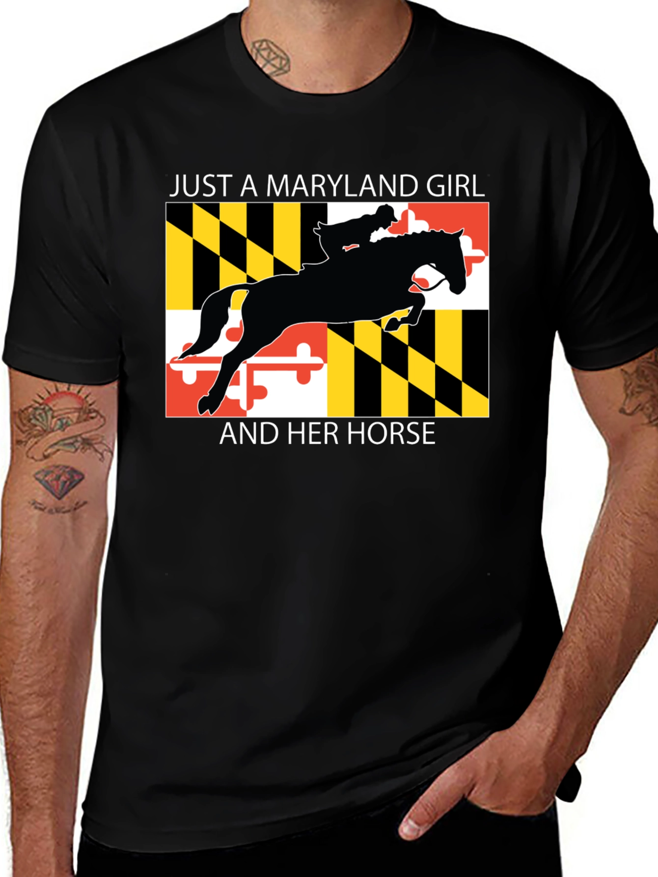 Maryland Girl and Horse Graphic T-Shirt