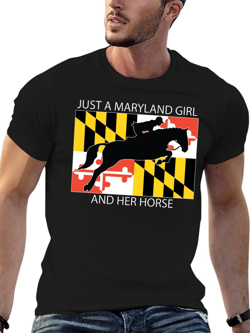 Maryland Girl and Horse Graphic T-Shirt