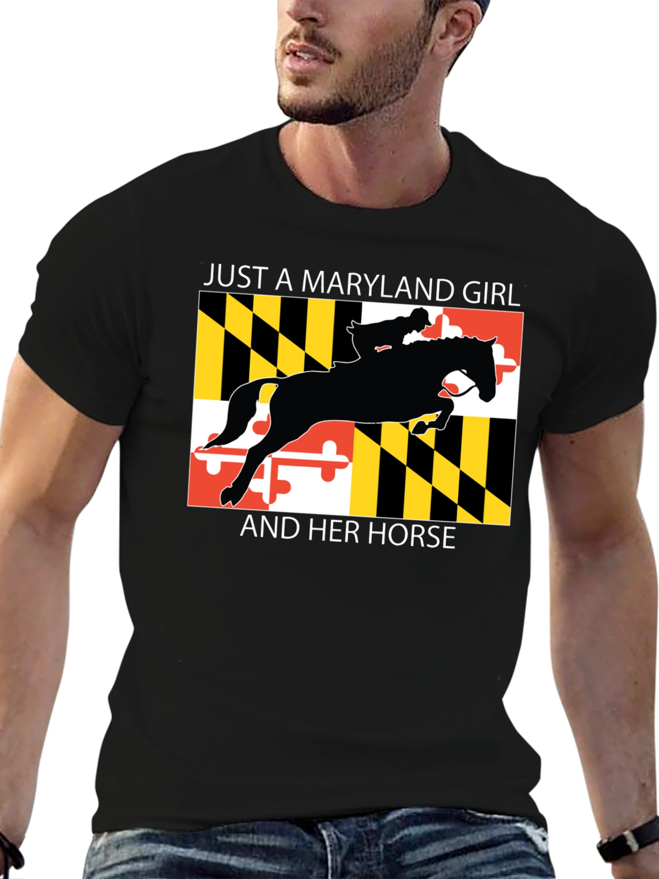 Maryland Girl and Horse Graphic T-Shirt