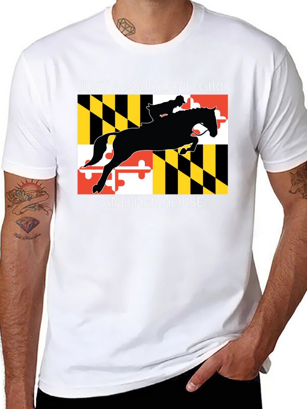 Maryland Girl and Horse Graphic T-Shirt