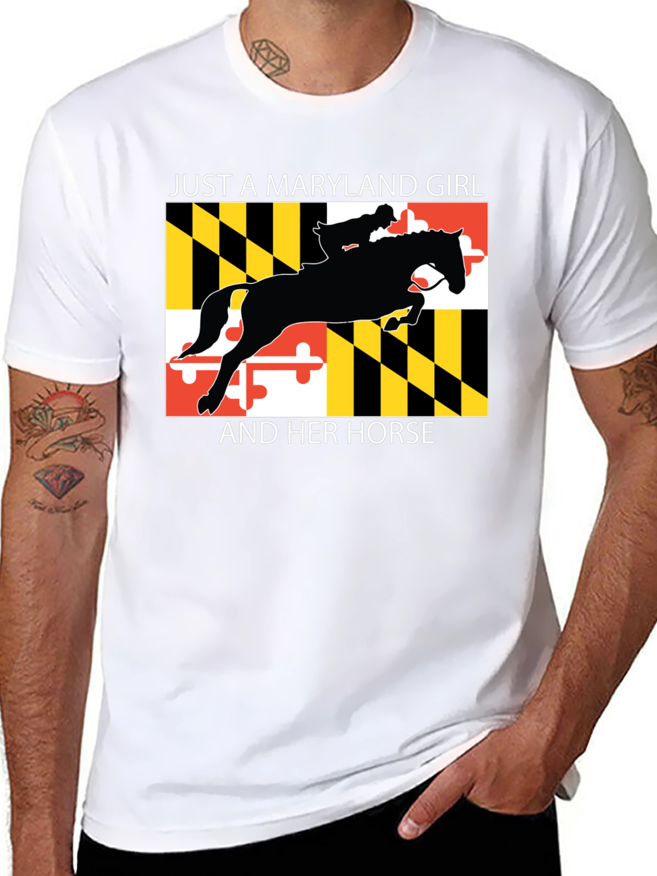 Maryland Girl and Horse Graphic T-Shirt
