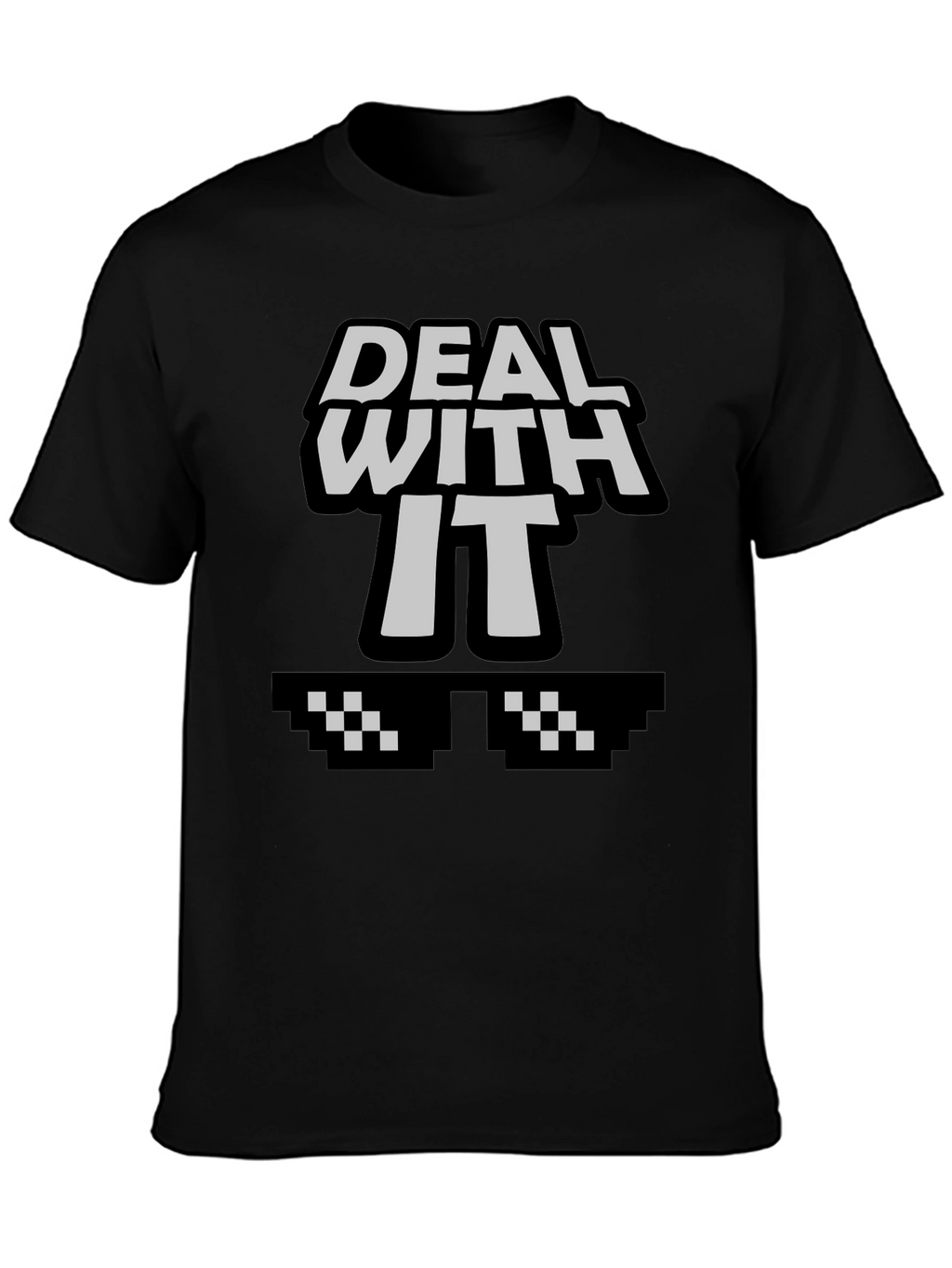 Deal With It Graphic Tee - Cool Pixel Sunglasses
