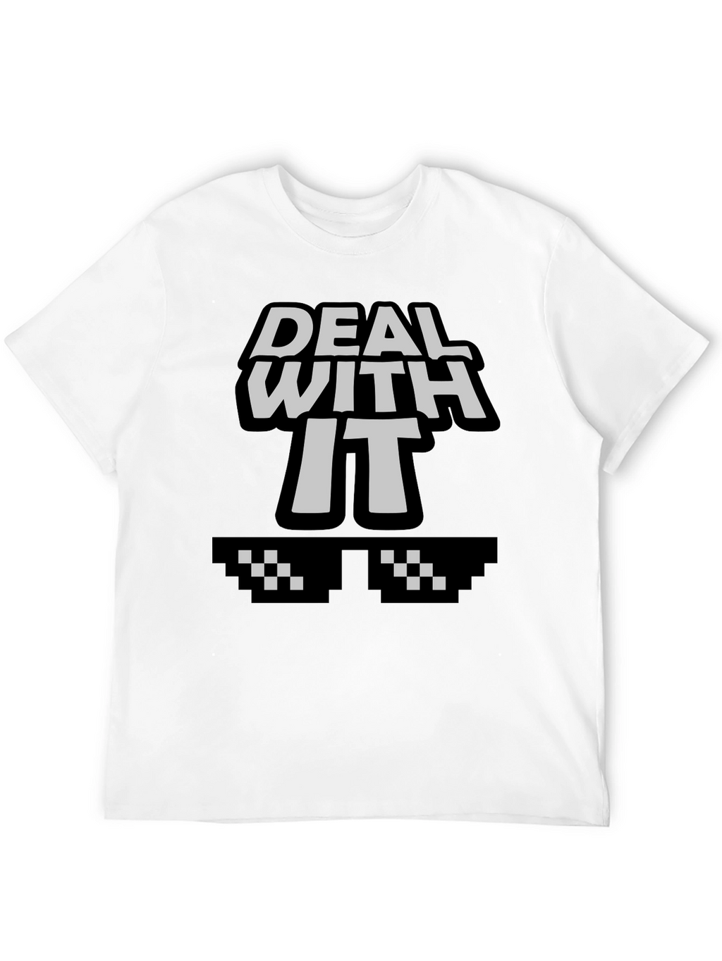 Deal With It Graphic Tee - Cool Pixel Sunglasses